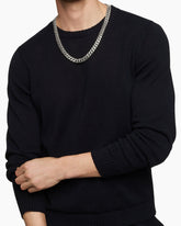 Curb Chain Necklace in Platinum, 11.5mm